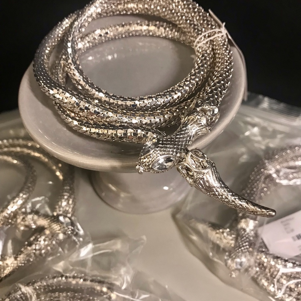 Silvertone Snake Necklace NWT - Picture 6 of 11